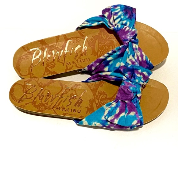 Blowfish Ginah Turq Dye Pop Slide Sandals - NWT - Picture 14 of 16